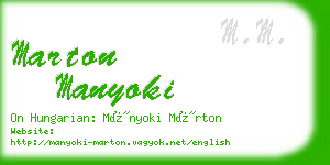 marton manyoki business card